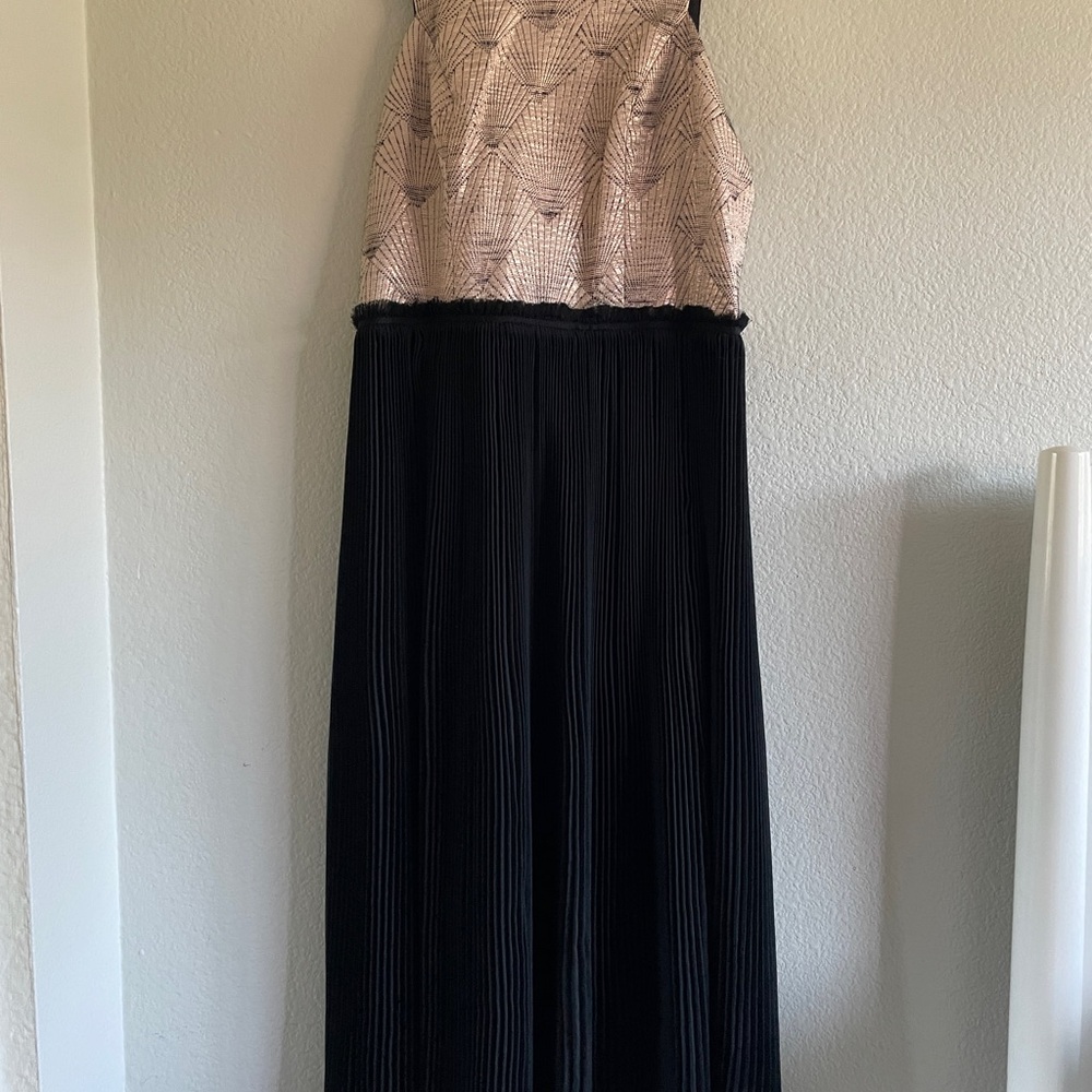 Nomad by Morgan Carper Black and Pink Maxi Cocktail Dress